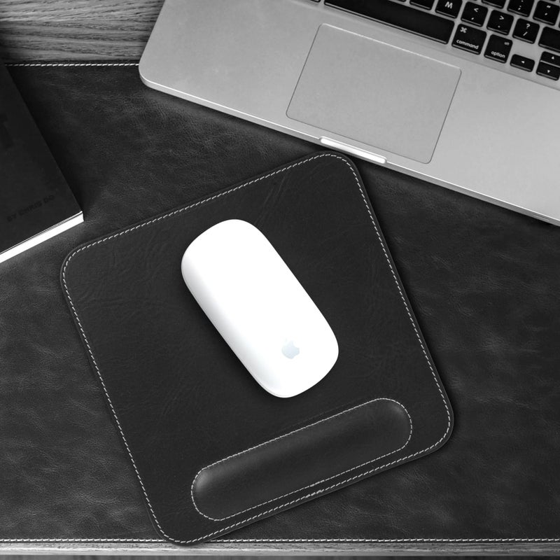 Londo Top Grain Leather Mouse Pad with Wrist Rest â€“ Ergonomic Support, Non-Slip Base, Smooth Surface - Image 4